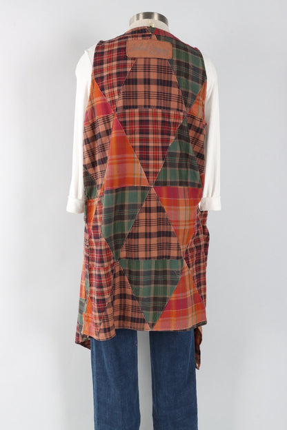 Look of Love Vest - Multi Color Plaid