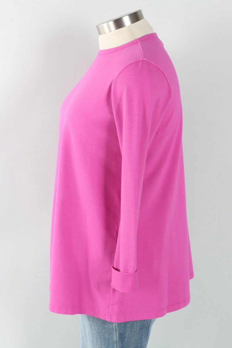 Stretch Knit A-Line Tunic - Very Berry