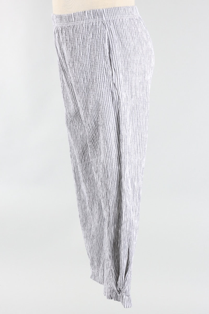Cargo Pant - White Stripe Crinkle
