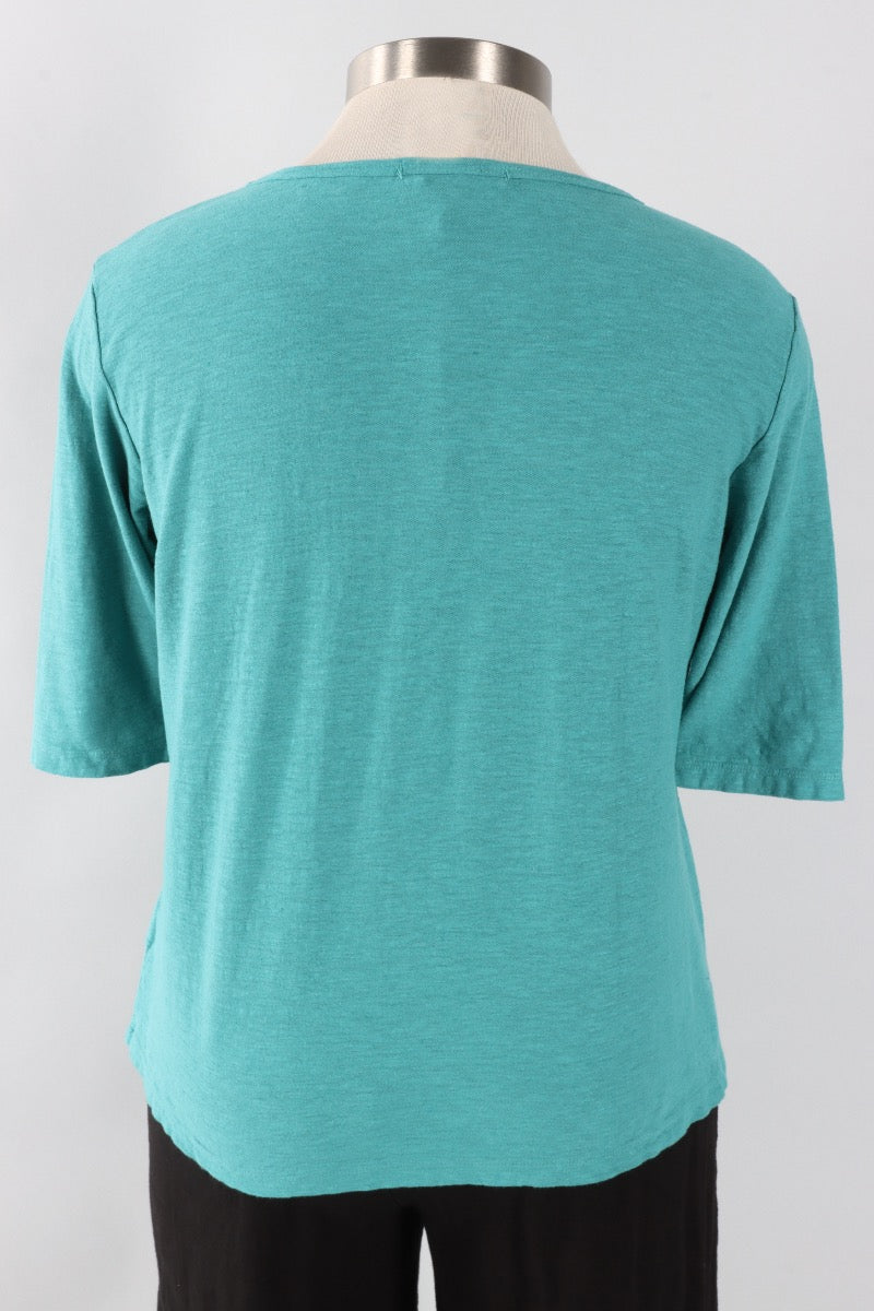 Elbow Sleeve Top - Riviera