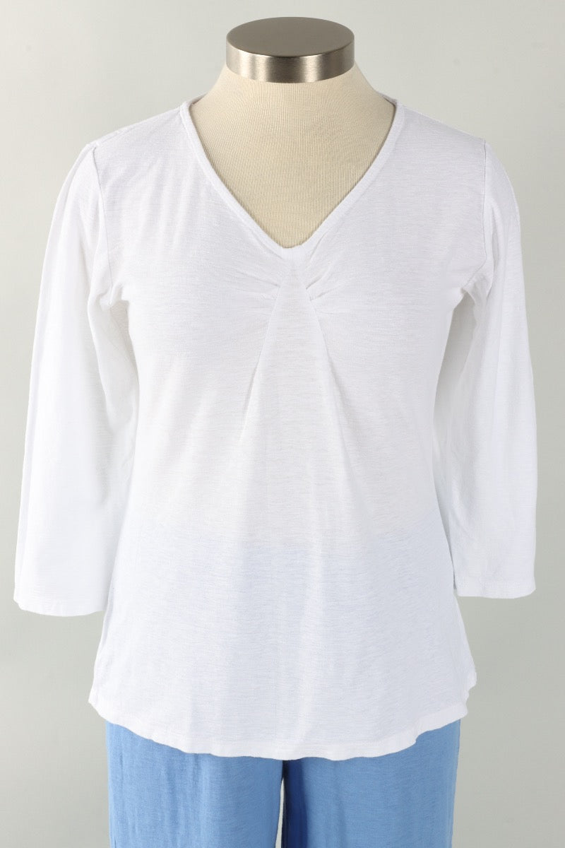 Tuck Front Tee - White
