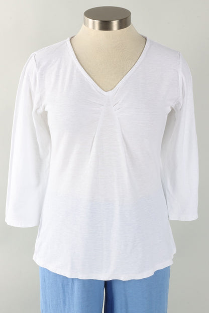 Tuck Front Tee - White