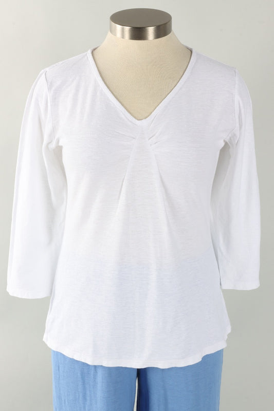 Tuck Front Tee - White