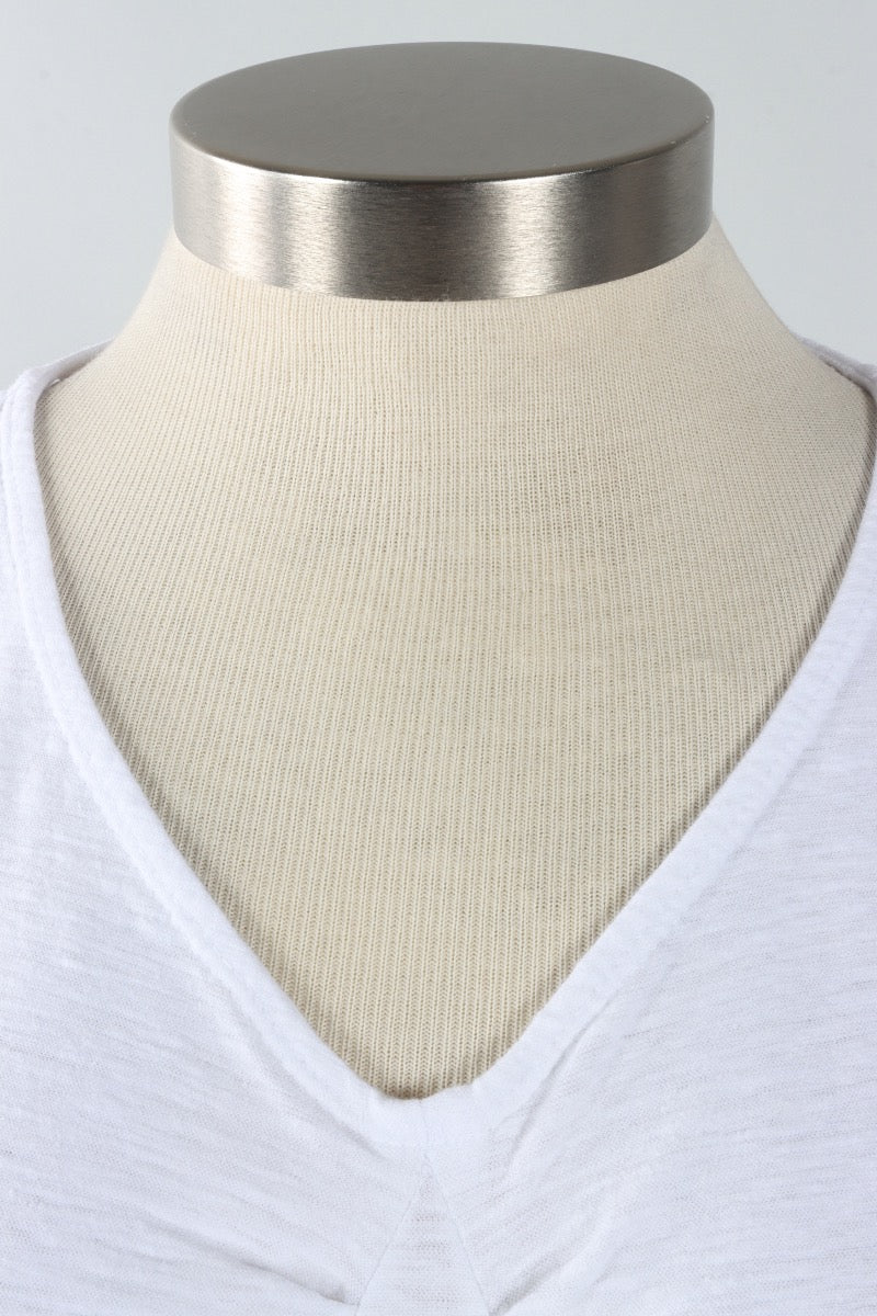 Tuck Front Tee - White