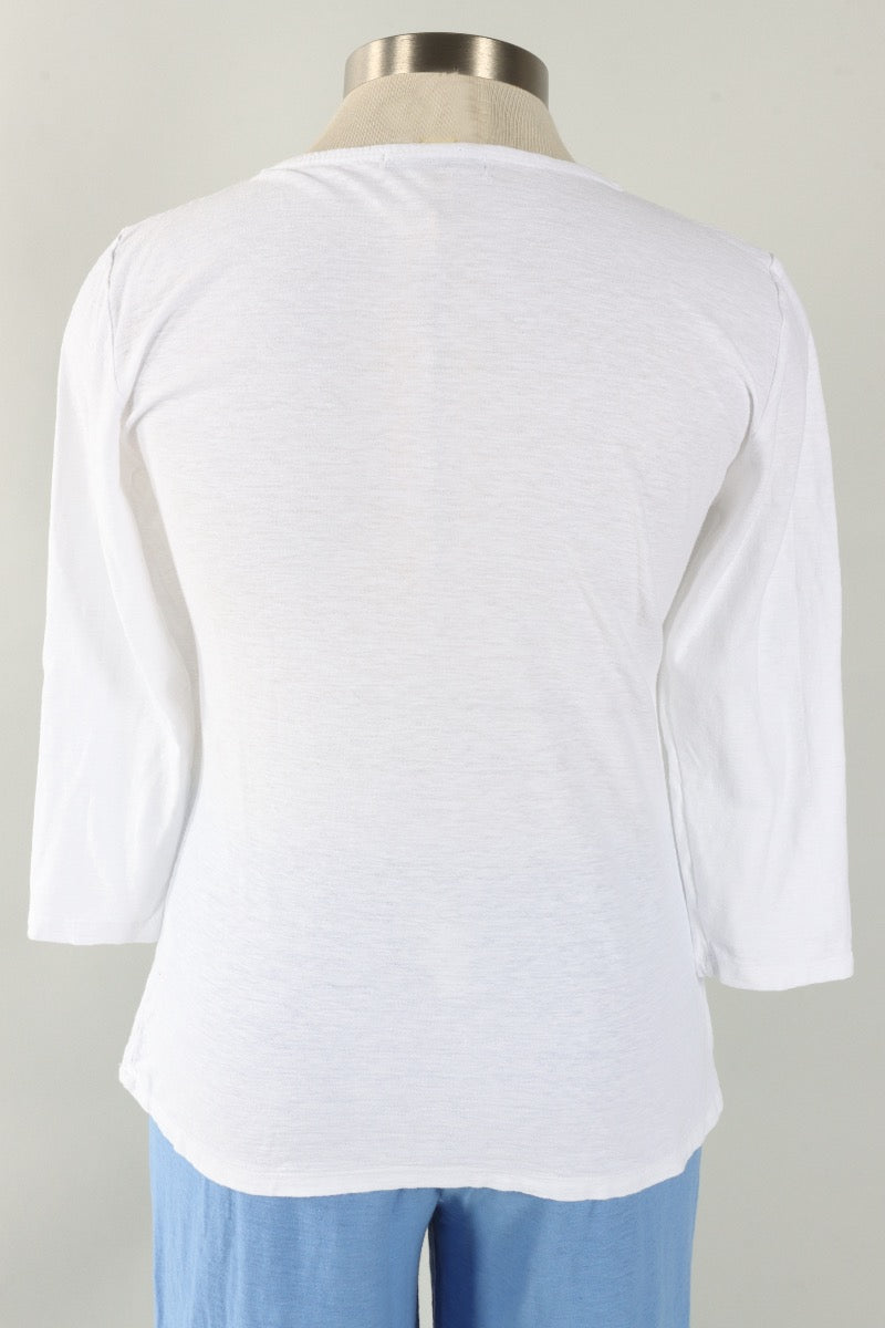 Tuck Front Tee - White