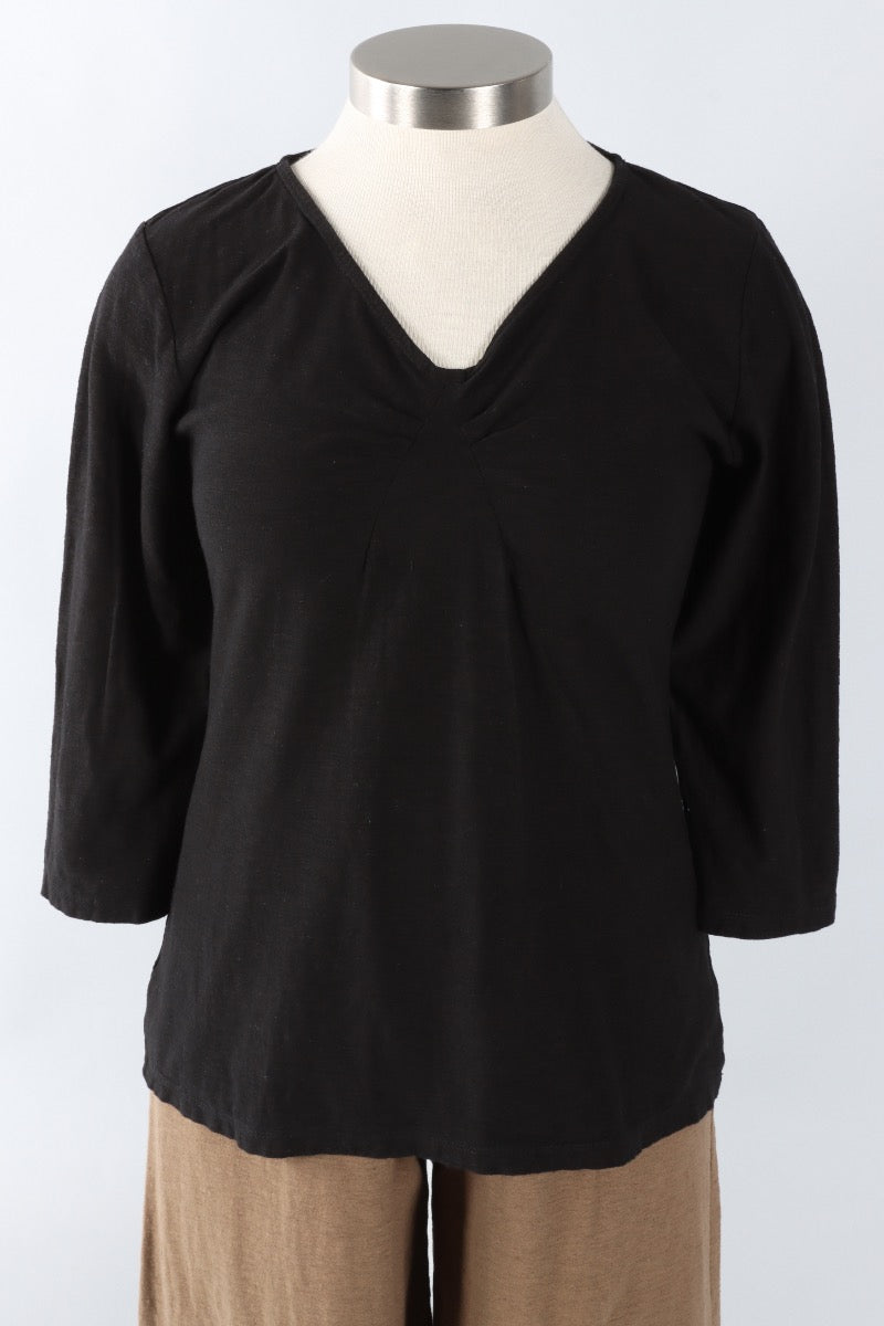 Tuck Front Tee - Black