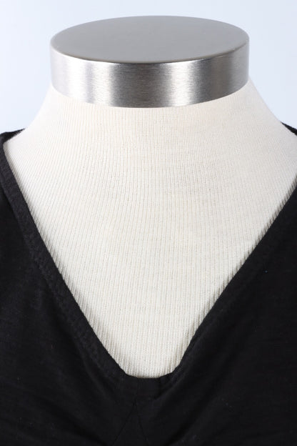 Tuck Front Tee - Black