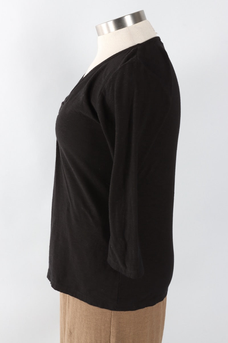 Tuck Front Tee - Black