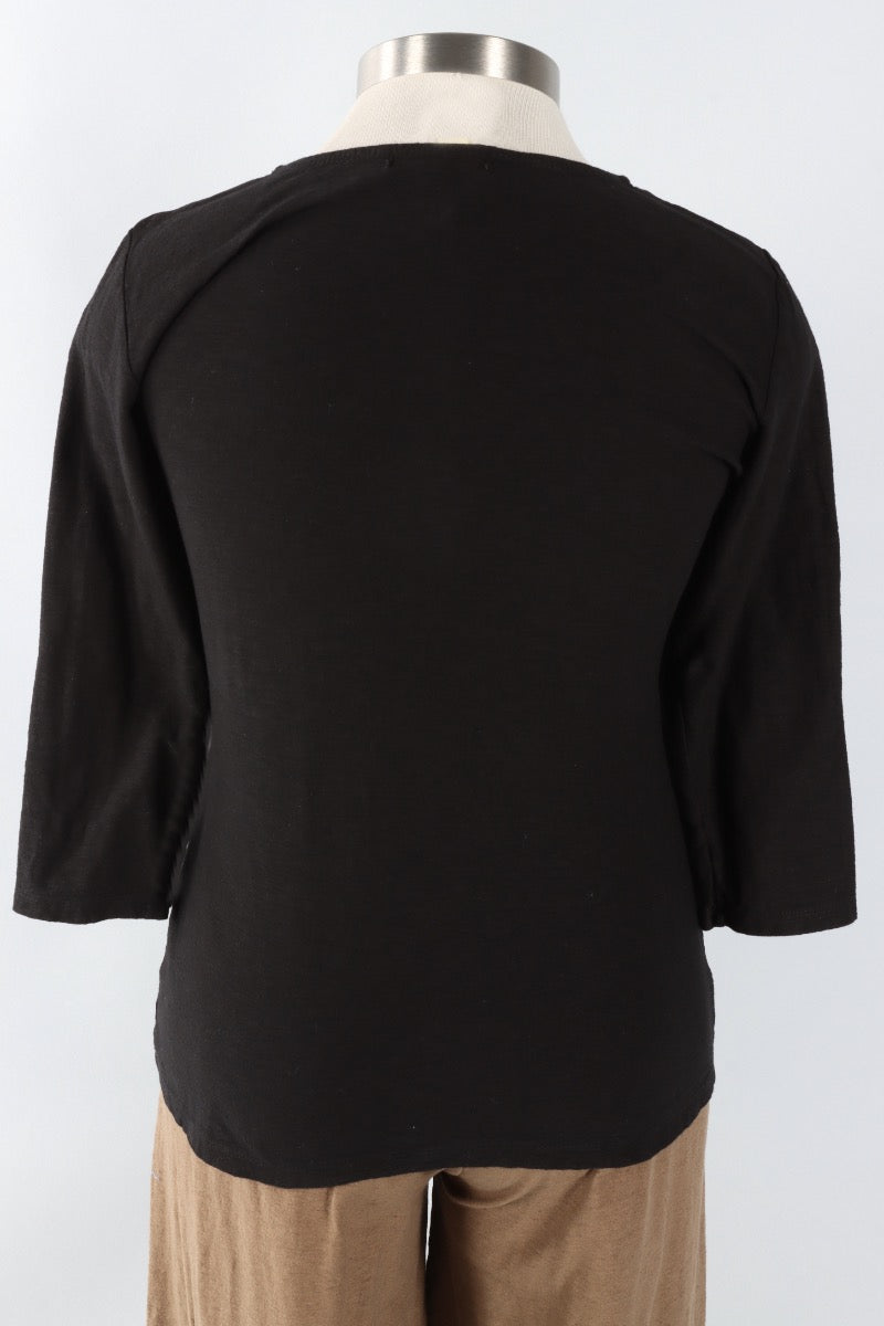 Tuck Front Tee - Black