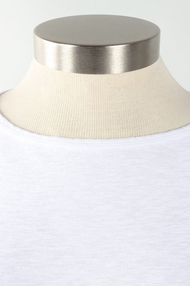 Elbow Sleeve Top - White