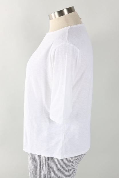 Elbow Sleeve Top - White