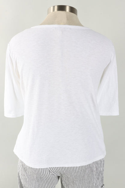Elbow Sleeve Top - White
