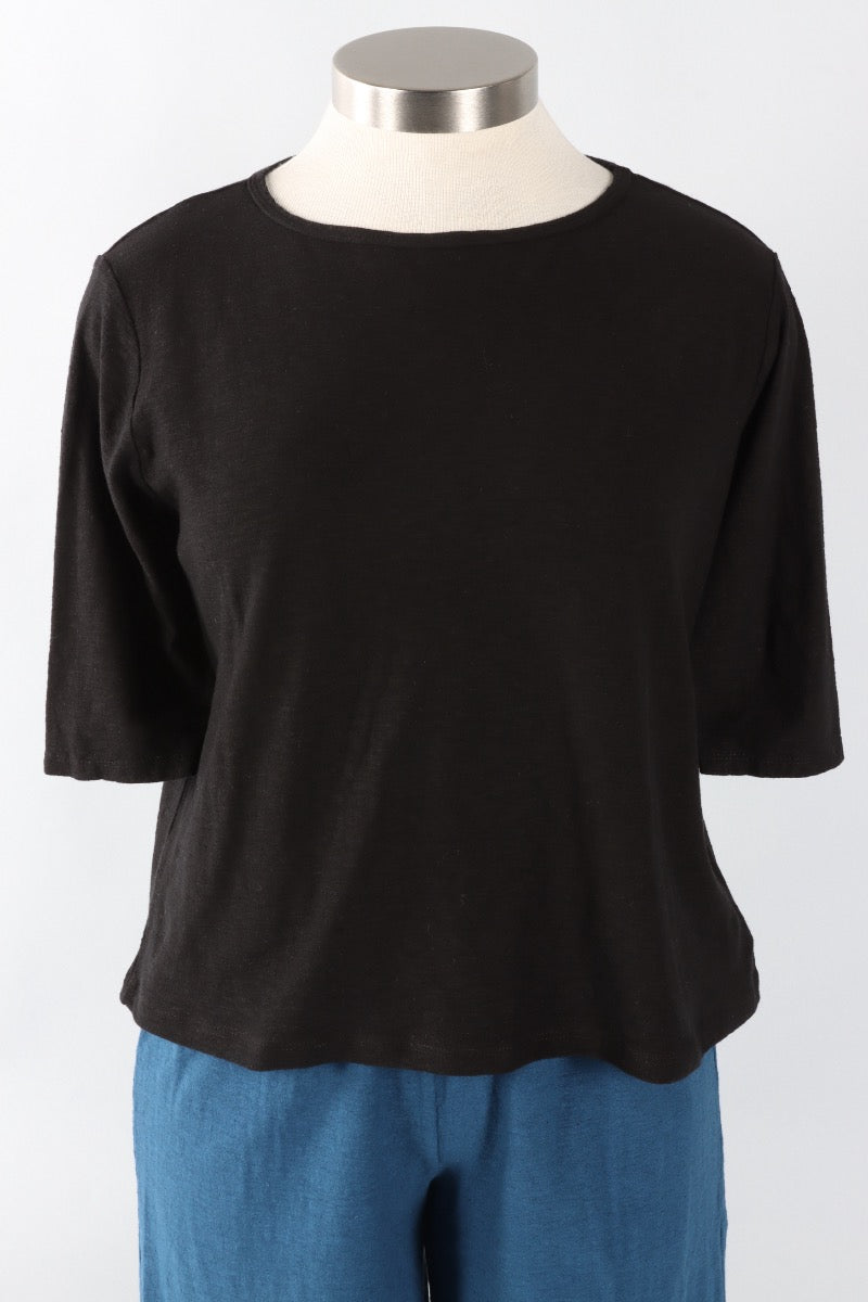 Elbow Sleeve Top - Black