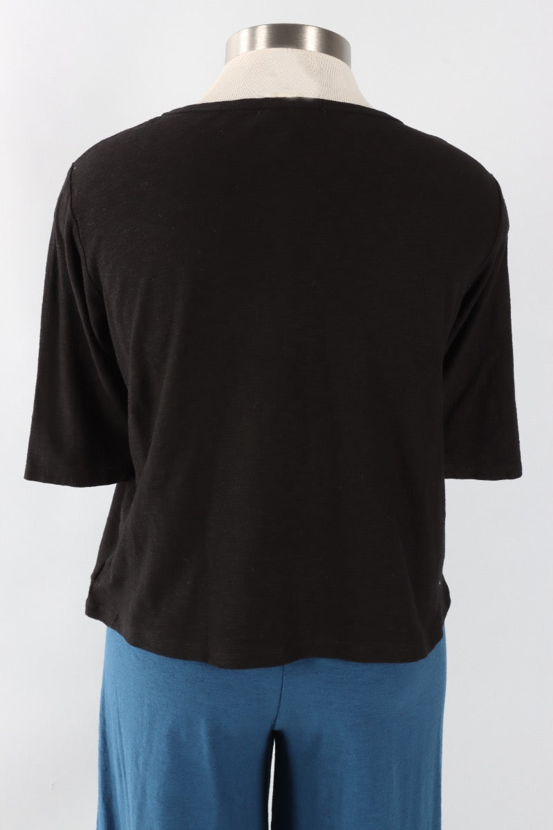 Elbow Sleeve Top - Black