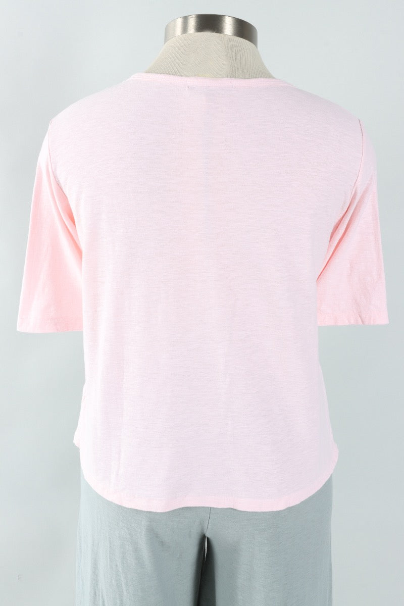 Elbow Sleeve Top - Pink Salt