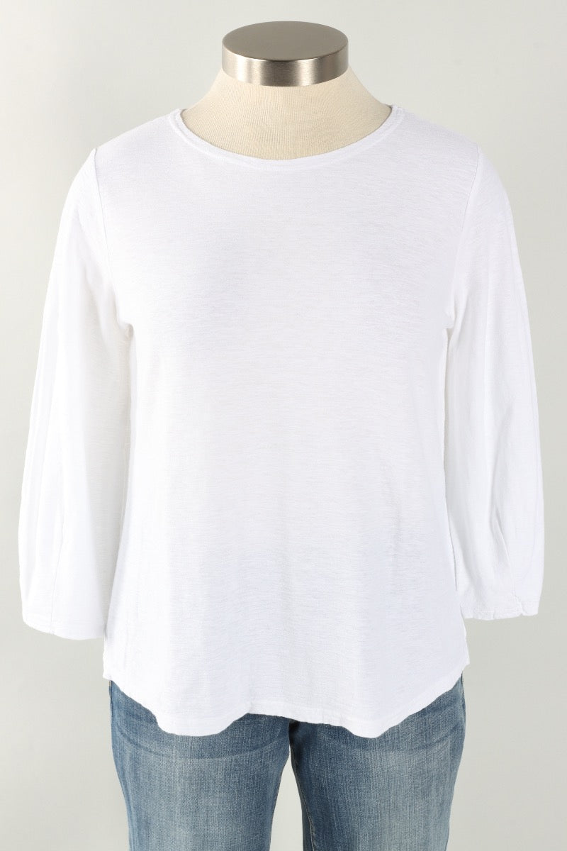 Lantern Sleeve Top - White