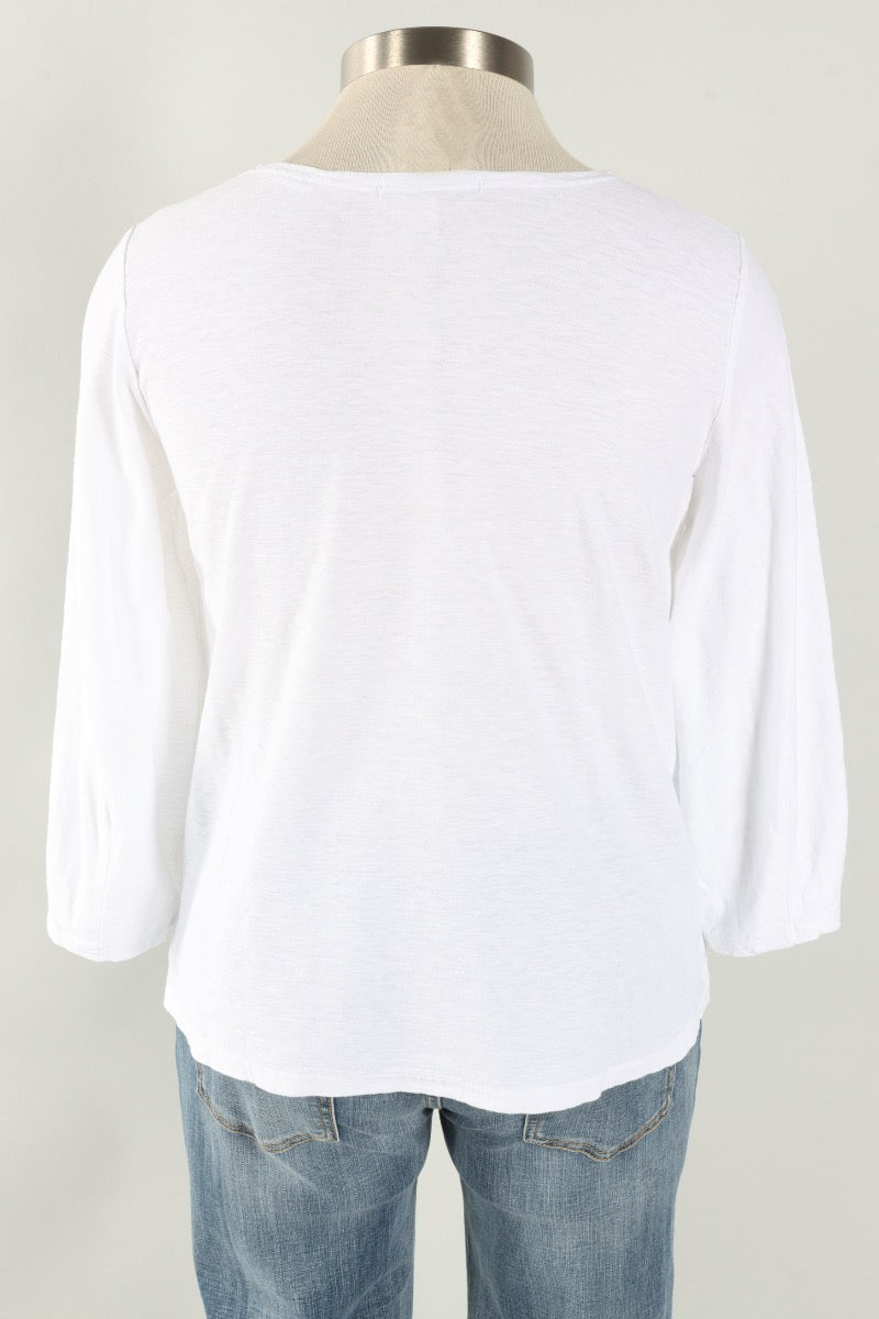Lantern Sleeve Top - White