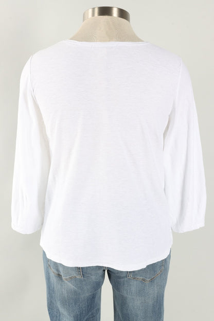 Lantern Sleeve Top - White