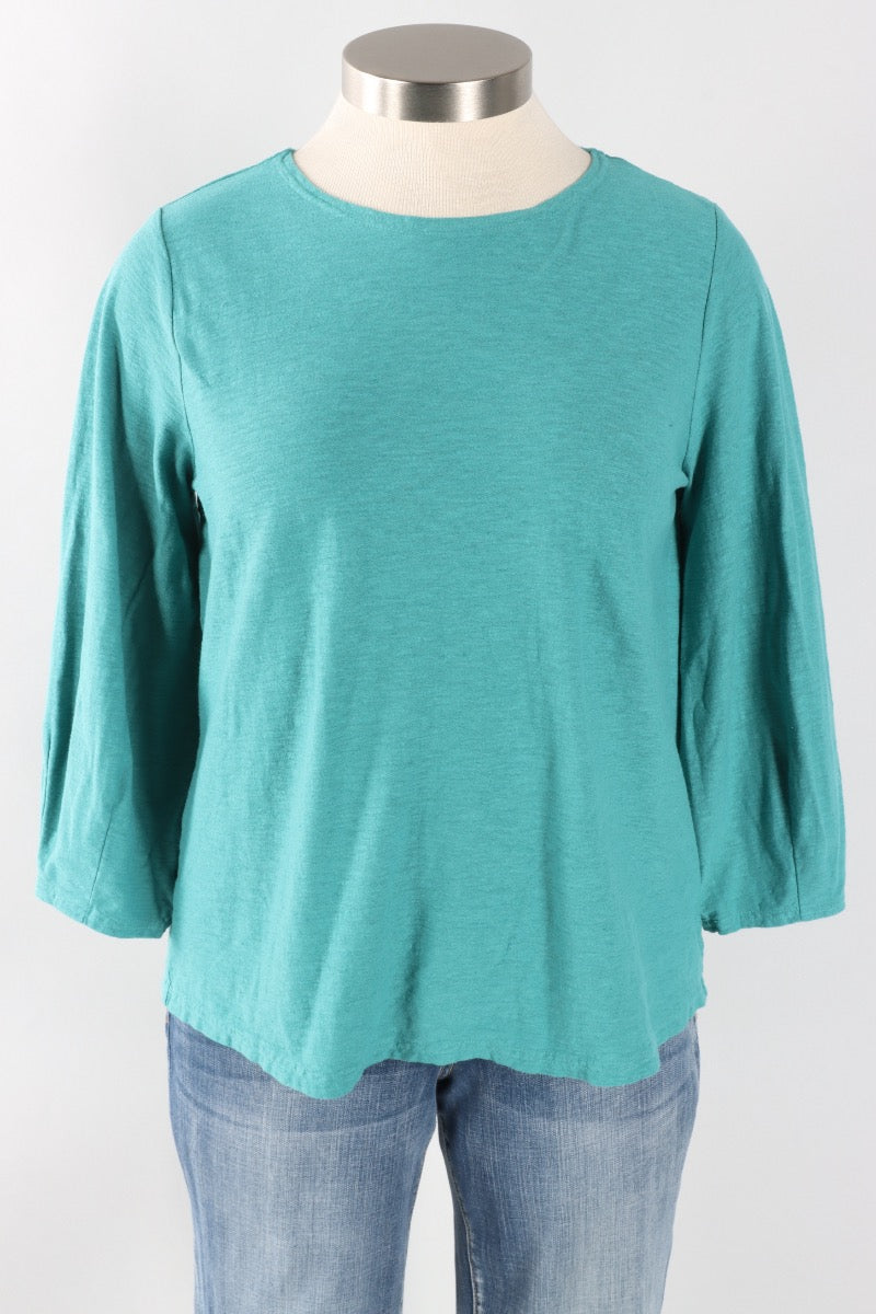 Lantern Sleeve Top - Riviera