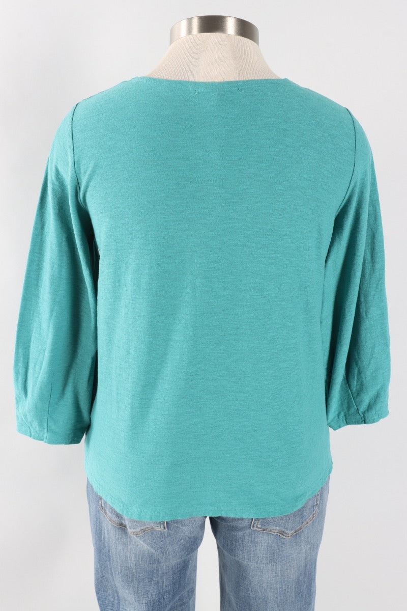 Lantern Sleeve Top - Riviera
