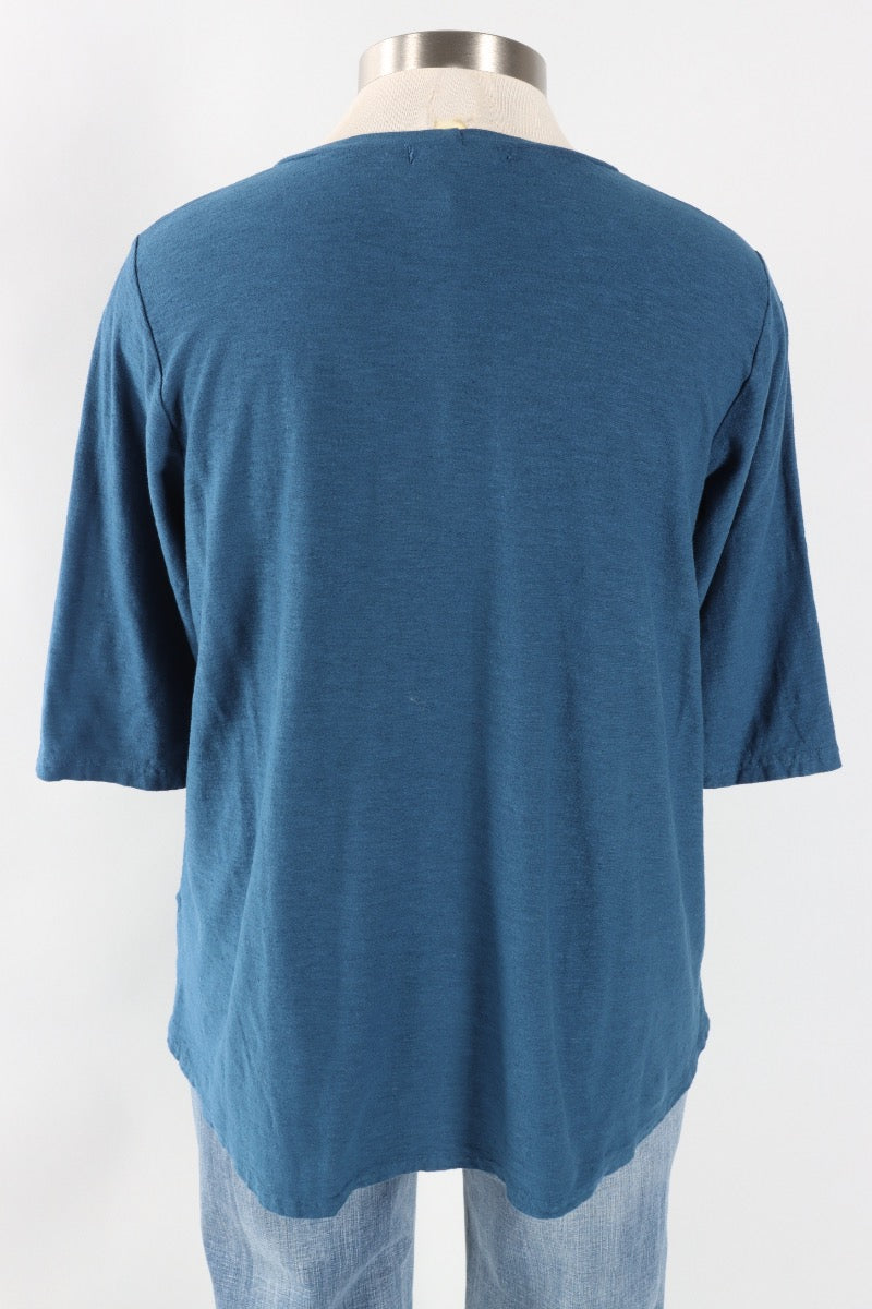 Fawbush's Only! Boxy Hi-Low Tee - Naval