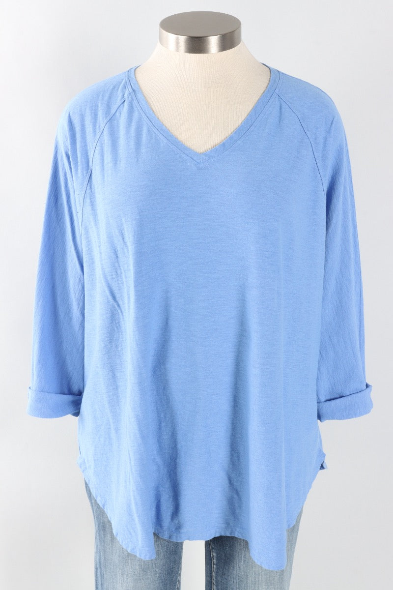 Fawbush's Only! Osize V-Neck - Bellflower