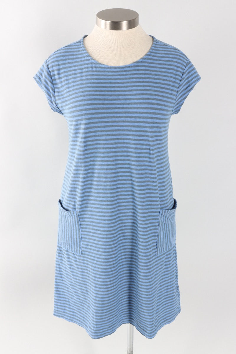 T-Shirt Dress - Forget-me-not Stripe