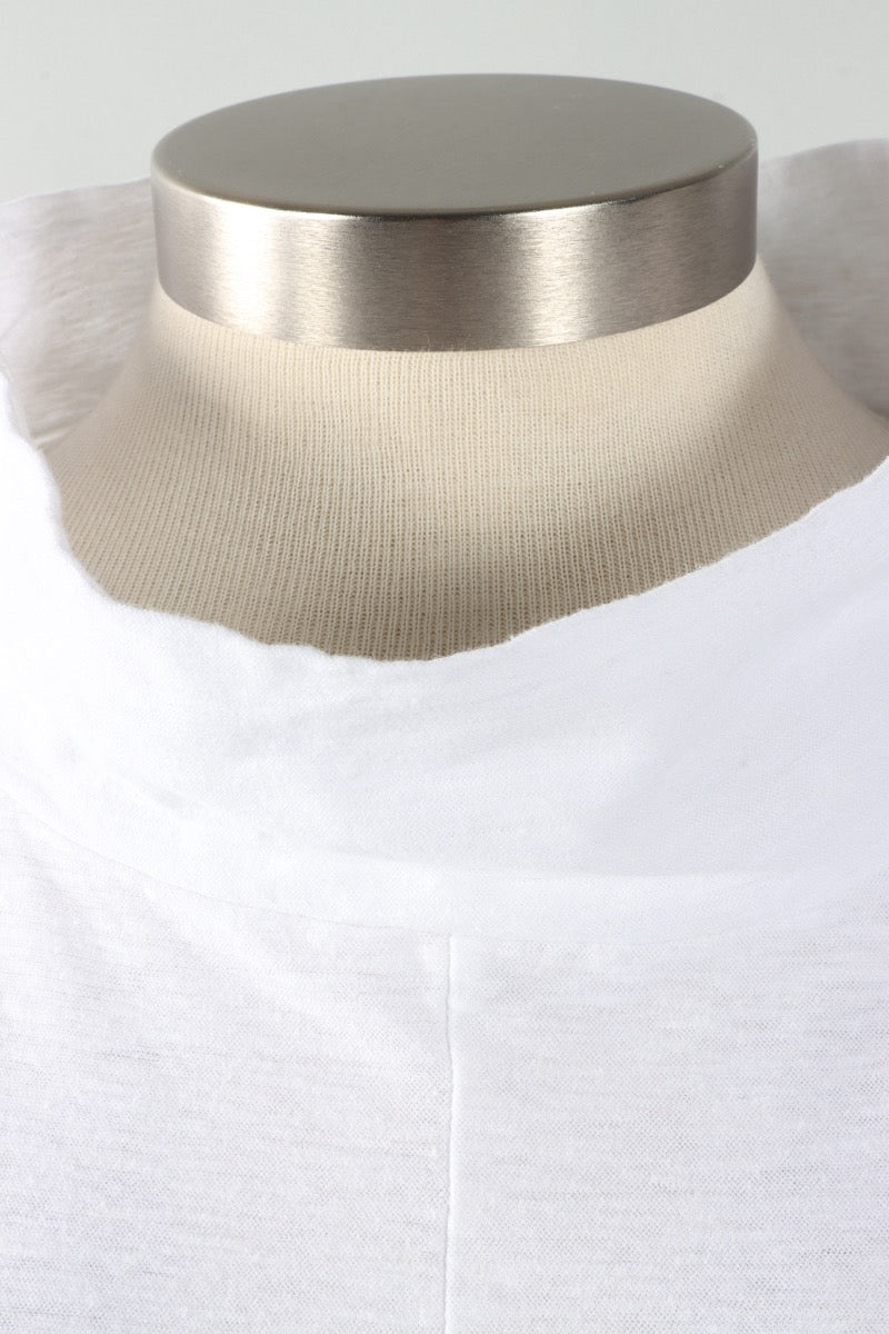 Fawbush's Only! Roll Sleeve Cowl Top - White