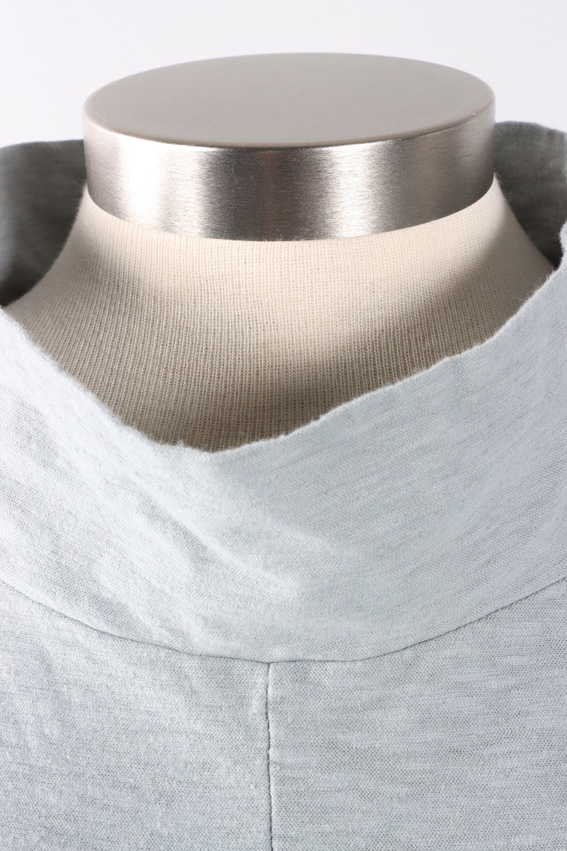Fawbush's Only! Roll Sleeve Cowl Top - Overcast
