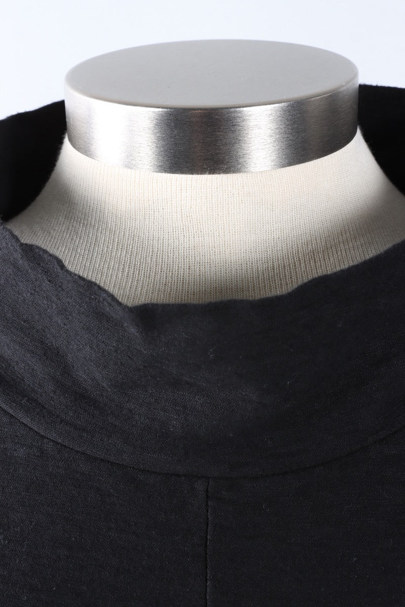 Fawbush's Only! Roll Sleeve Cowl Top - Black