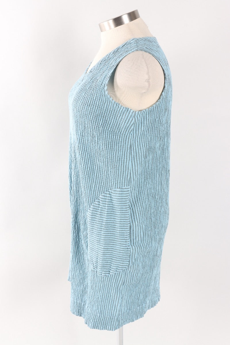 V-Neck Shift Dress - Bellflower Crinkle