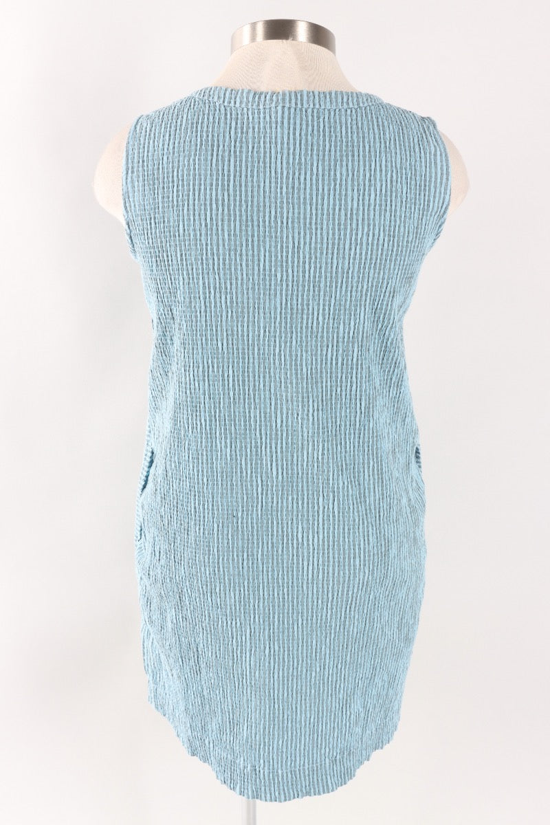 V-Neck Shift Dress - Bellflower Crinkle