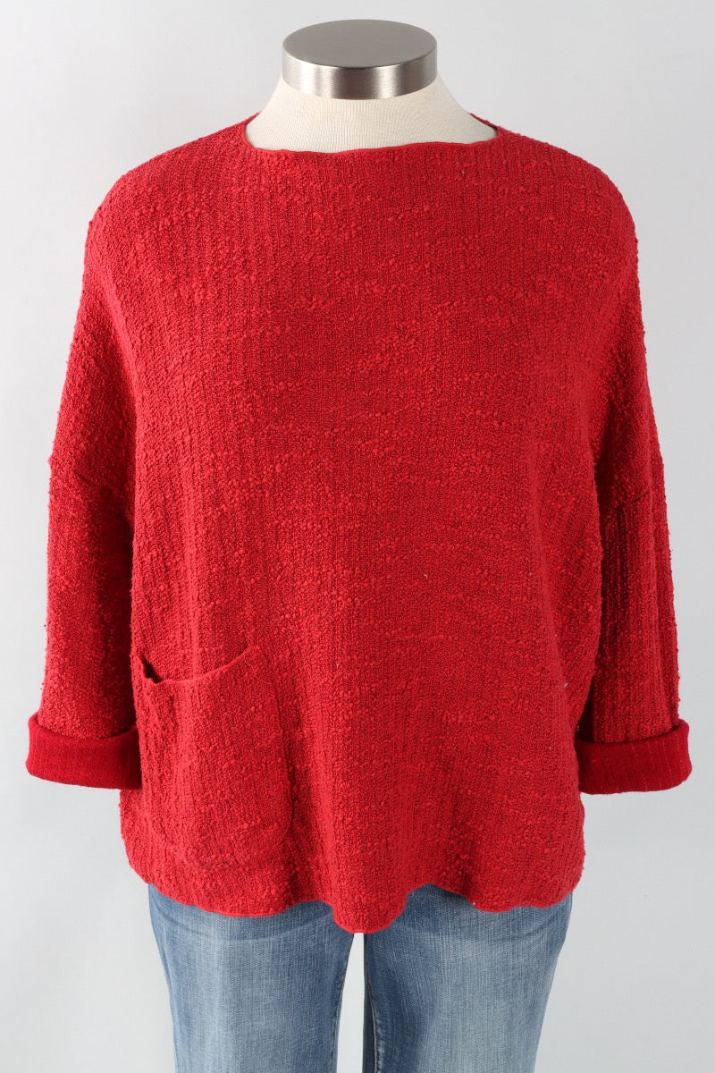 Osize Pocket Pullover - Cherry Sweater Knit