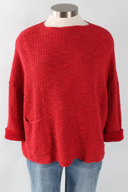 Osize Pocket Pullover - Cherry Sweater Knit