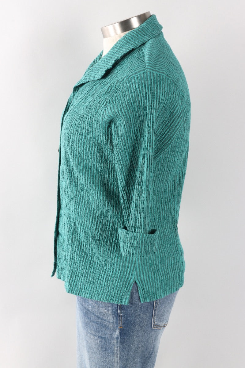 3/4 Sleeve Shirt - Riviera Stripe Crinkle