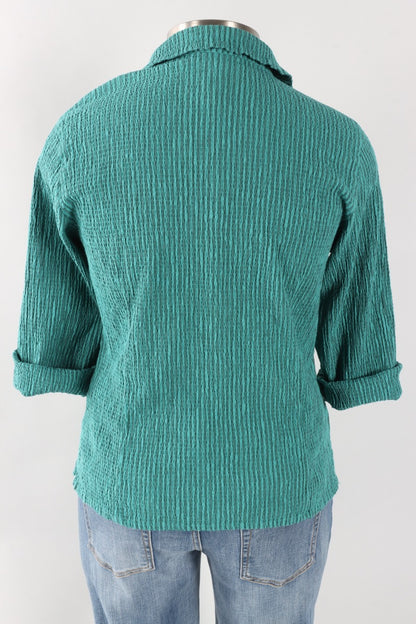 3/4 Sleeve Shirt - Riviera Stripe Crinkle