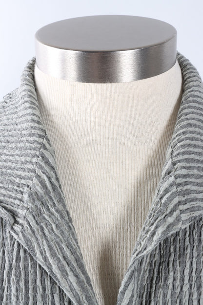 3/4 Sleeve Shirt - Overcast Stripe Crinkle