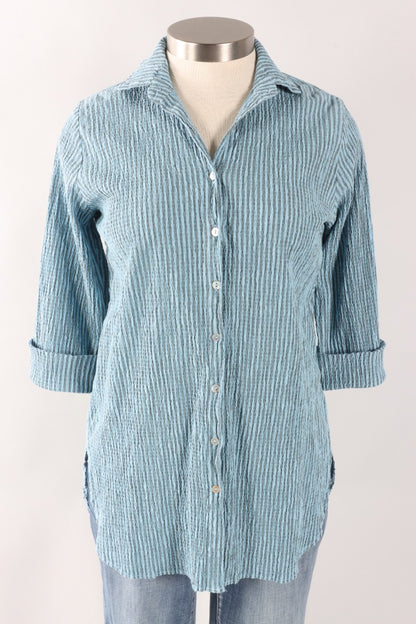 Easy Shirt - Bellflower Stripe Crinkle