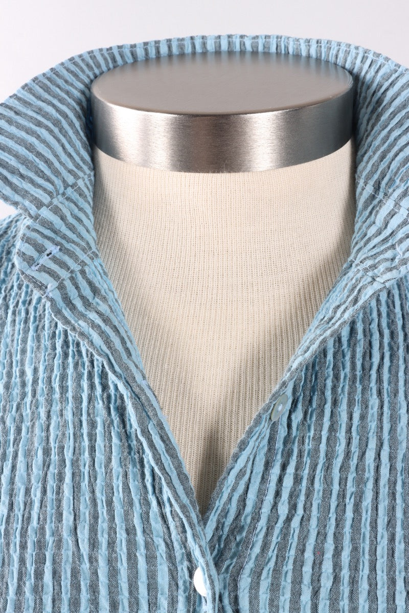 Easy Shirt - Bellflower Stripe Crinkle