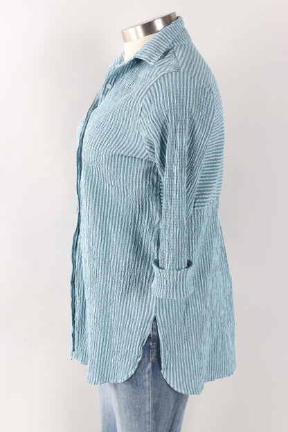 Easy Shirt - Bellflower Stripe Crinkle