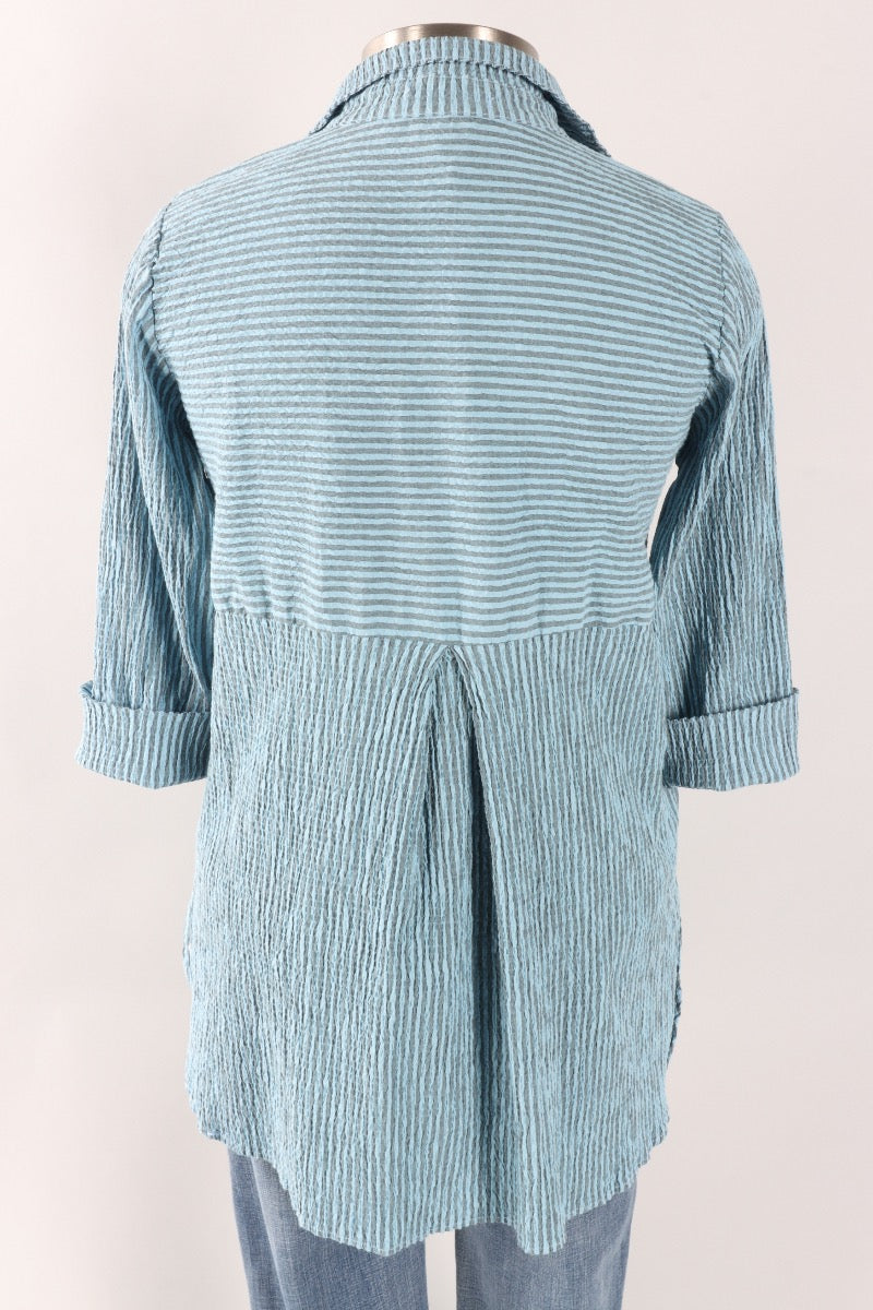 Easy Shirt - Bellflower Stripe Crinkle