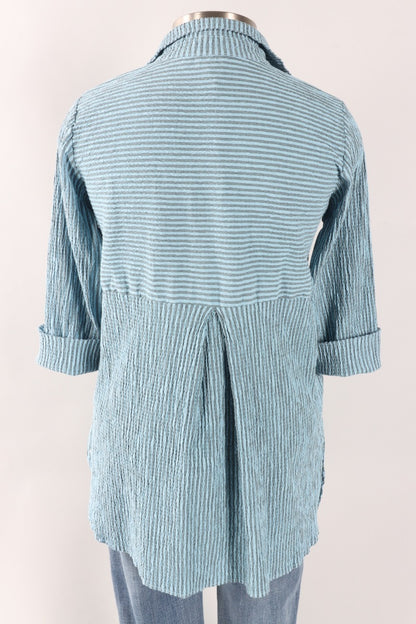 Easy Shirt - Bellflower Stripe Crinkle