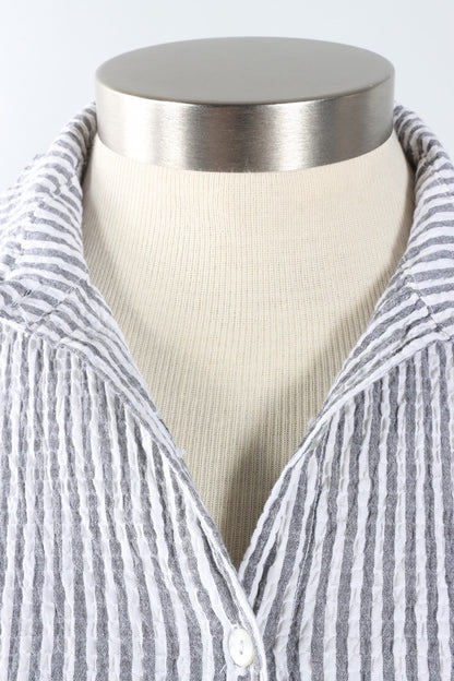 Easy Shirt - White Stripe Crinkle