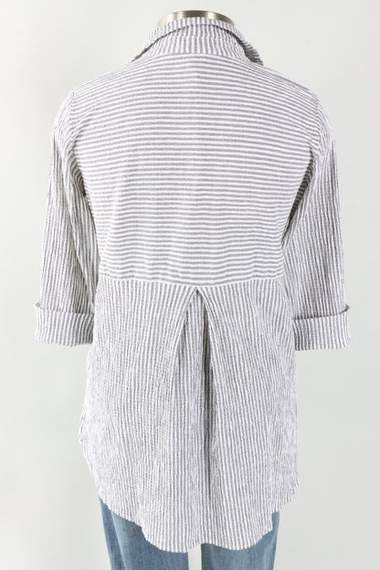 Easy Shirt - White Stripe Crinkle
