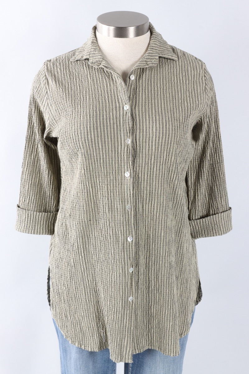 Easy Shirt - Balsam Stripe Crinkle