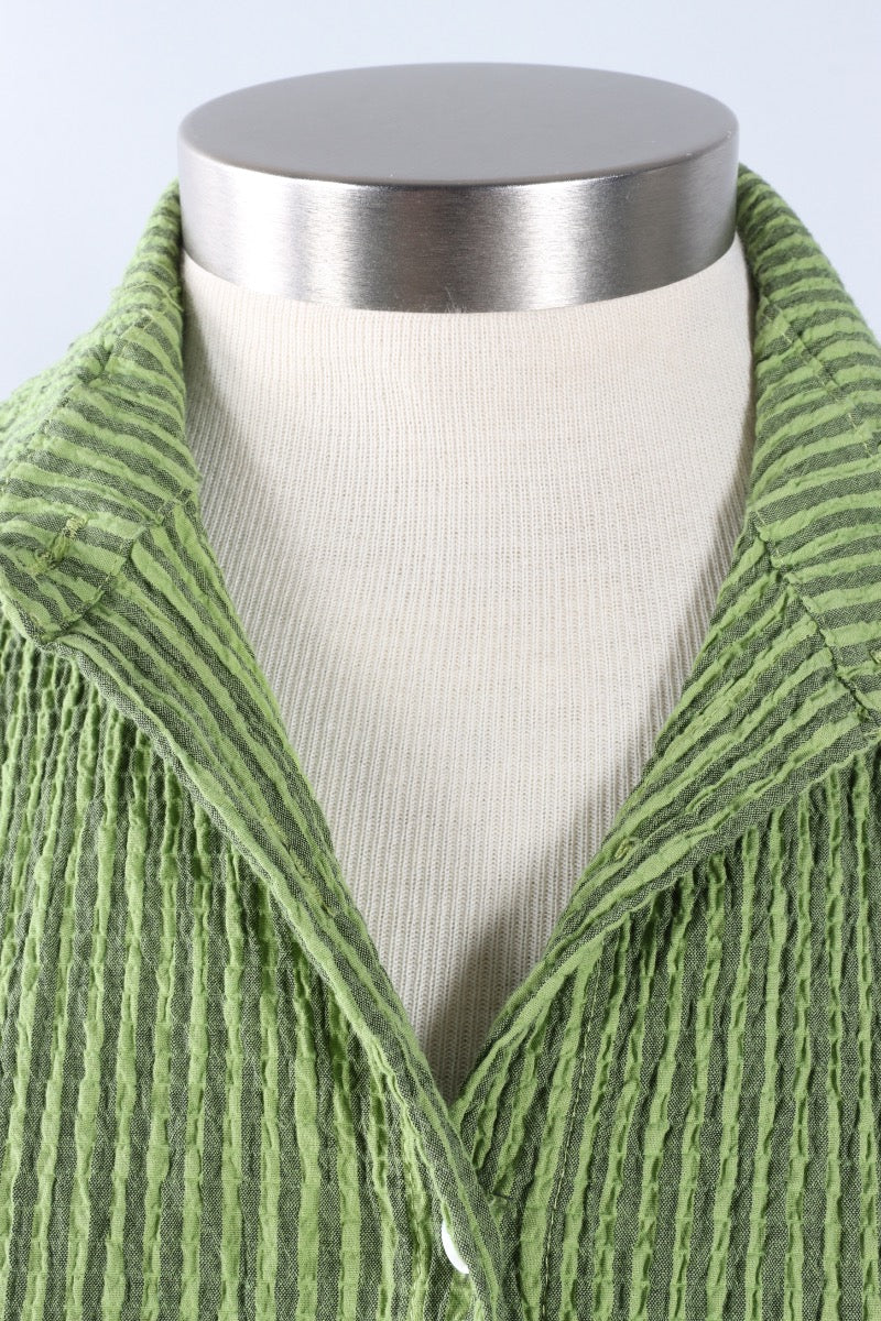 Easy Shirt - Verde Stripe Crinkle