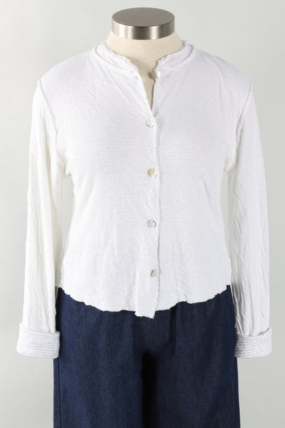 Crop Asym Cardi - White