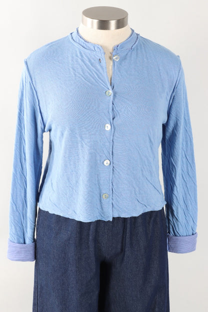 Crop Asym Cardi - Forget-me-not