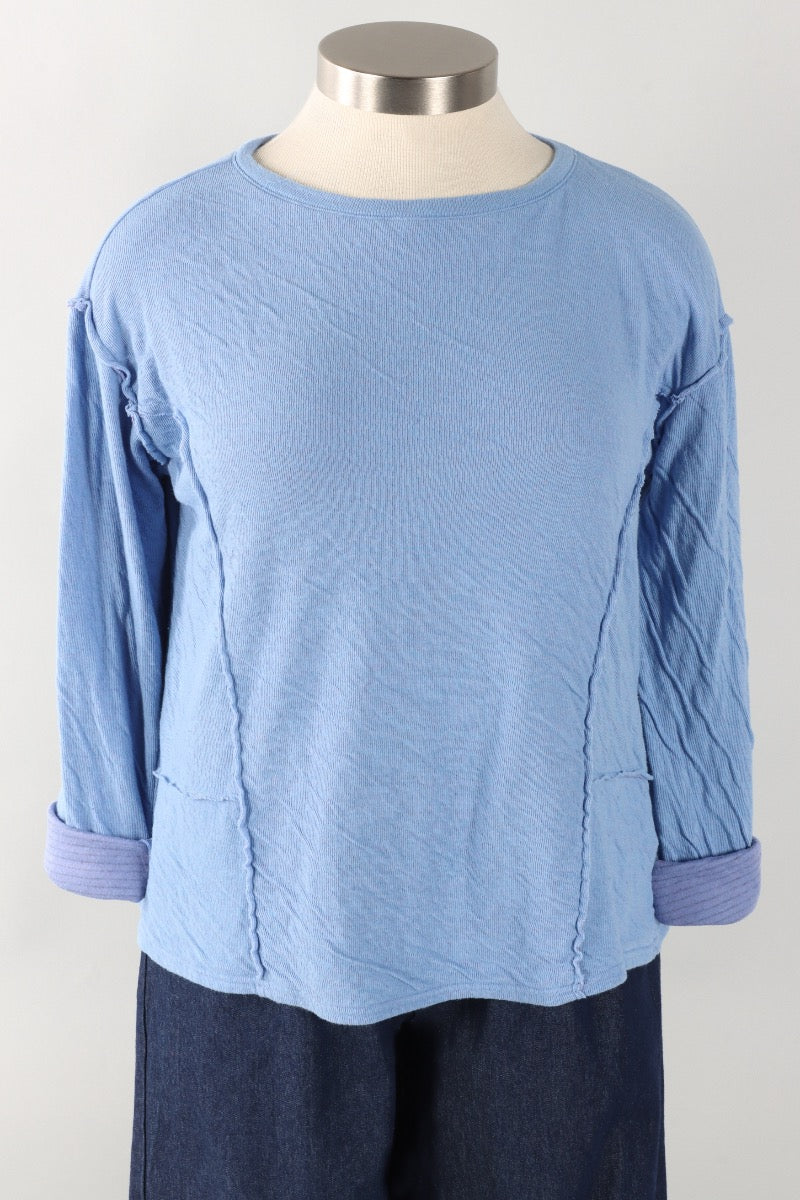 Raw Edge Top - Forget-me-not