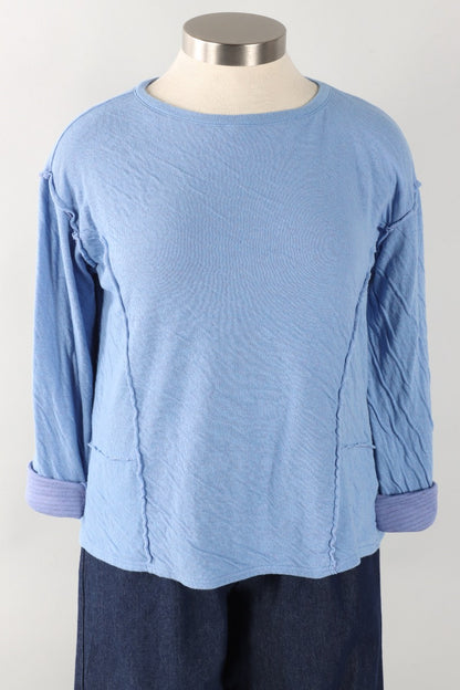 Raw Edge Top - Forget-me-not